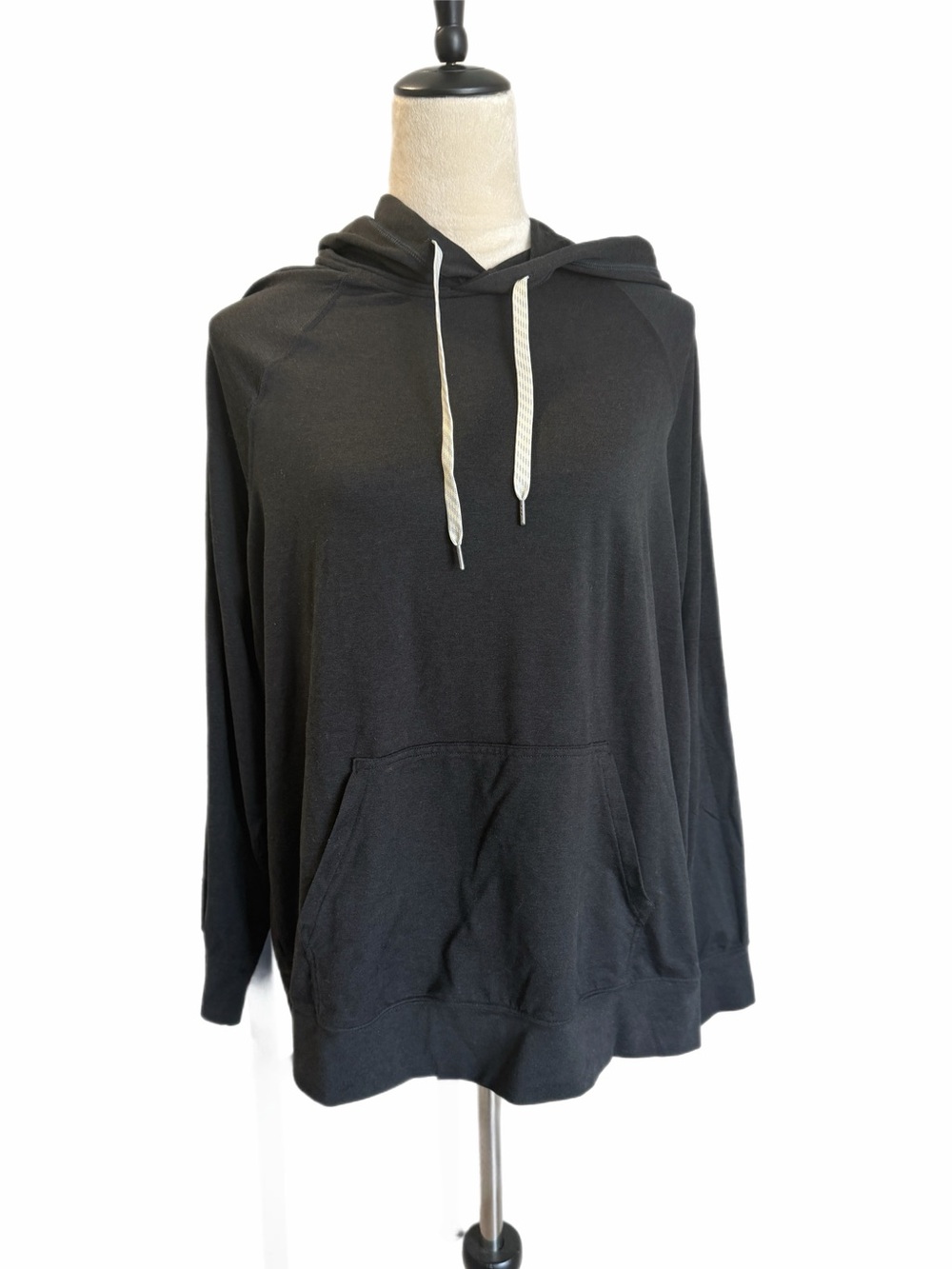 Vuori Black Hoodie with Cream Drawcords